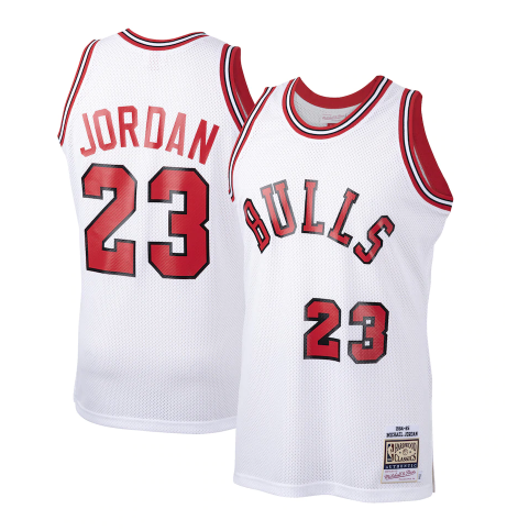 Men's Chicago Bulls #23 Michael Jordan 1984-85 White Throwback Stitched Jersey